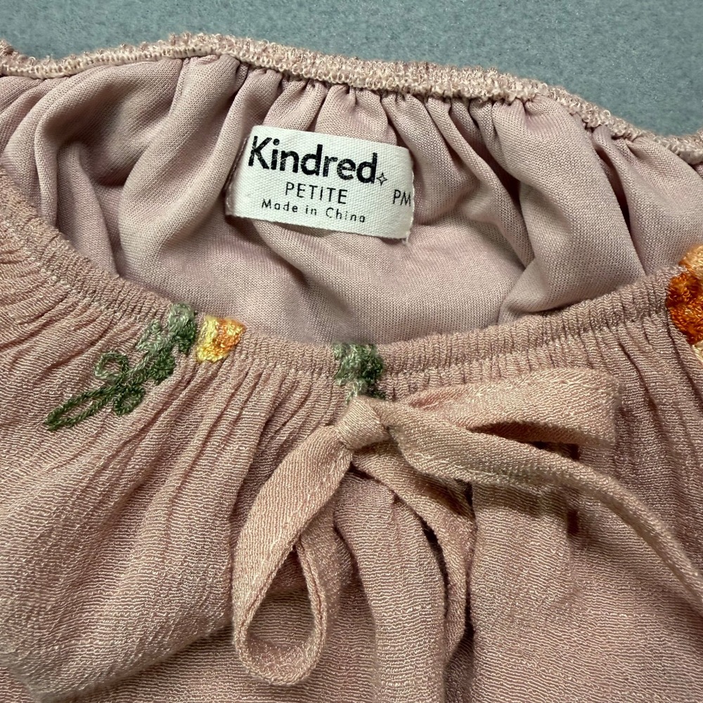 Anthropology Kindred Petite Floral Embroidered Tiered maxi dressBoho VTG Cottage - Picture 3 of 10